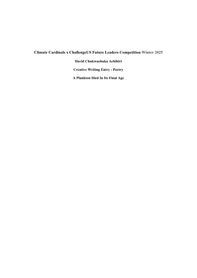 First page of Climate Cardinals Future Leaders